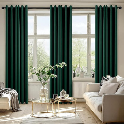 MIULEE Hunter Green Blackout Curtains - Image 6