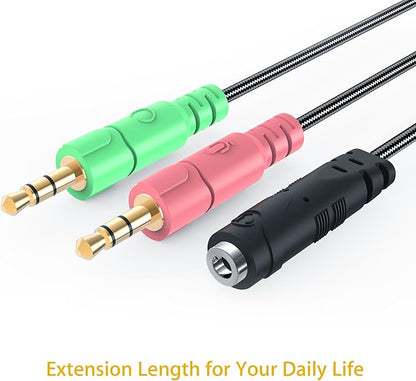 MillSO Headset Adapter 3.3 Feet 3.5mm Audio Jack Y Cable Headphone Adapter 1x - Image 7