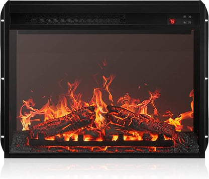 BELLEZE 23" Electric Fireplace Insert w/Fire Crackling Sound, Recessed by BELLEZE