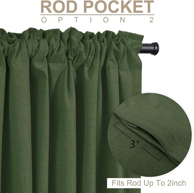 100% Blackout Shield Linen Blackout Curtains - Image 4