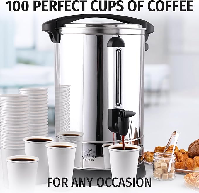Zulay Commercial Grade 100 Cup Coffee Maker Hot Water Urn - Image 6
