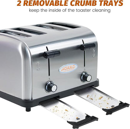Hakka Toaster 4 Slice, Heavy-Duty Stainless Steel Toasters Commercial Toaster - Image 4