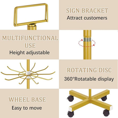 Exttlliy Retail Display Stand Store Display Rack 6 Tier Metal Spinning Display - Image 4