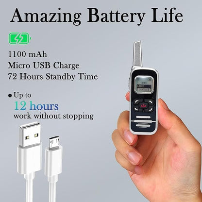 ELIDAIP M6P Mini Walkie Talkies, 1100mAh Battery Rechargeable, 128 Channels - Image 4