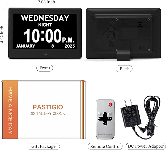 2025 NEW, Digital Clocks, Auto-Dimming, 12 Reminders & 6 Alarms, Button & - Image 2