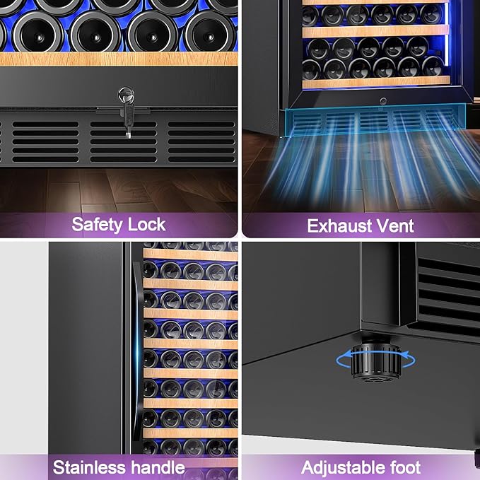 Wine Cooler-Wine Fridge with Safety Lock Freestanding/Built in 24 Inch Wide - Image 5