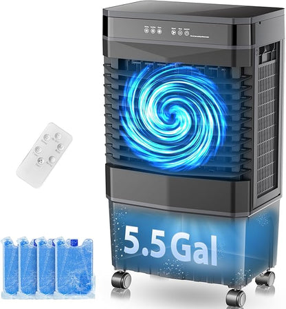 Auertech 5.5 Gal Swamp Cooler, 1800 CFM Portable Evaporative Air Cooler by Auertech