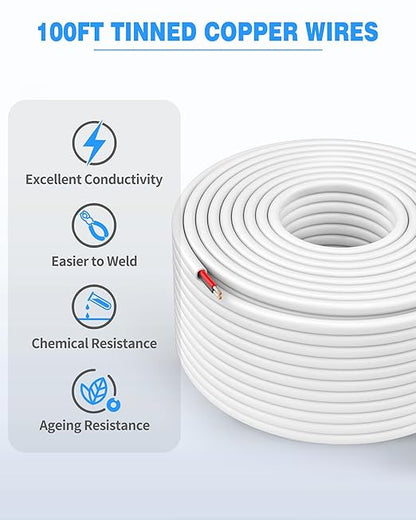 NAOVEO 16 Gauge Wire 2 Conductor Electrical Wire, 16 AWG Stranded PVC Tinned - Image 6