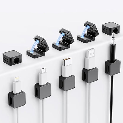 10 Pack Magnetic Cord Organizer Holder, Adjustable Cable Clips, Strong Adhesive by Lakeronelove