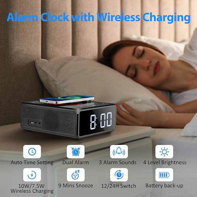 Gelielim CD Player Alarm Clock Radio, CD Players - Image 5