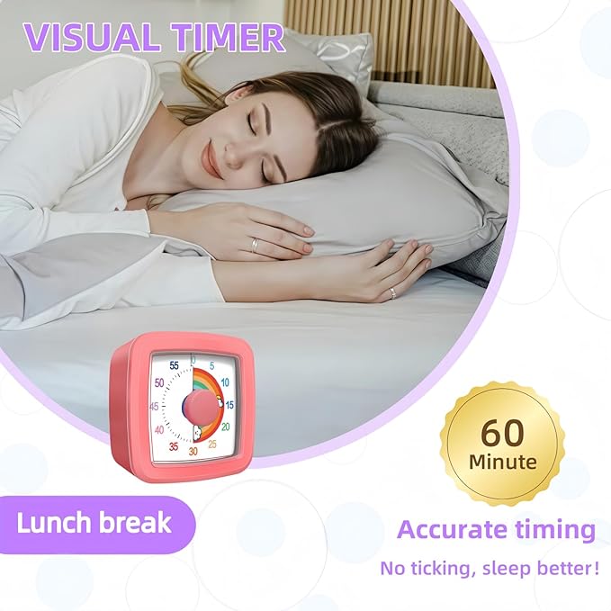 Visual Timer for Kids Adults, 60-Minute Countdown Timer for Classroom, Pomodoro - Image 7