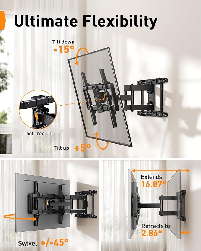 Perlegear Full Motion TV Wall Mount - Image 7