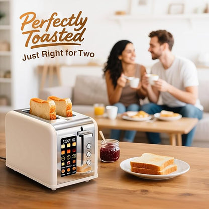 2 Slice Easy Touch Screen Toaster, Stainless Steel Toaster - Image 9