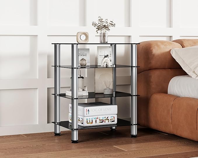 FITUEYES 4-Tier Media Stand Audio/Video Component Cabinet - Image 2