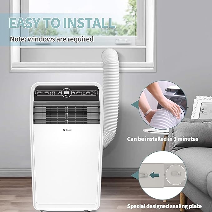 Shinco 10, 000 BTU Portable Air Conditioner, Portable AC Unit - Image 9