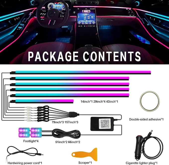 Dreamcolor Acrylic Interior Car Light 10 in 1 Automotive Ambient Light Kits - Image 5