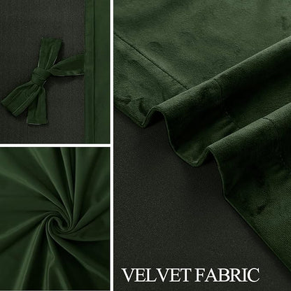 JIUZHEN Oliver Green Velvet Curtains 90 inches - Image 5