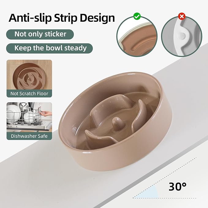 Ceramic 0.9 Cup Dog Bowl Slow Feeder - Image 3