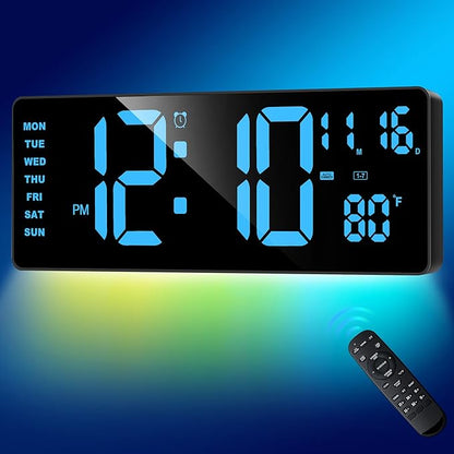 XREXS Digital Wall Clock Large Display, 16.5" LED Wall Clock by XREXS