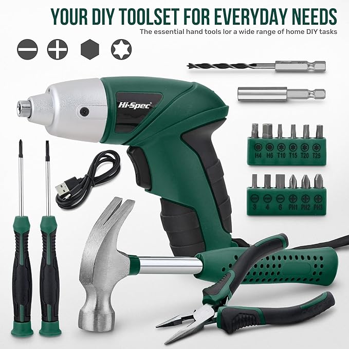 Hi-Spec 3.6V Cordless Electric Screwdriver Set - Image 2