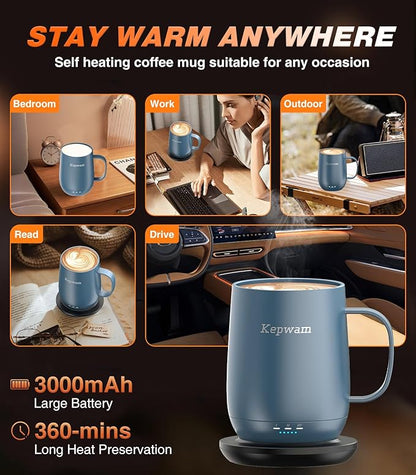 Kepwam Self Heating Coffee Mug T2, 16oz Smart Heated Coffee Mug, 150 Min - Image 4