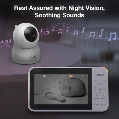 VTech Video Baby Monitor with 3 Cameras, Night Vision, 1000ft Range, - Image 6