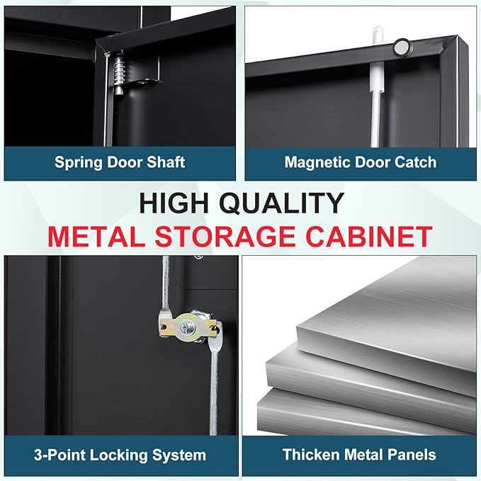 MIIIKO Black Garage Storage Cabinet - Image 8