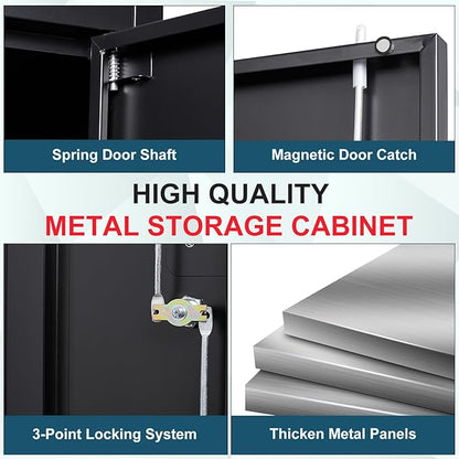 MIIIKO Black Garage Storage Cabinet - Image 8
