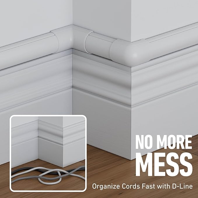 D-Line 13.12ft Cord Hider Kit, Patented Cable Cover, Hide Wires on Wall - Image 6