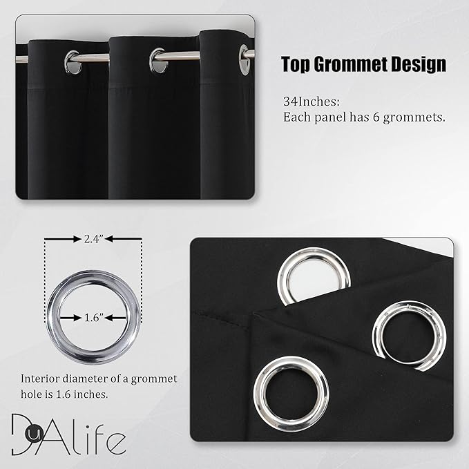 DUALIFE Kitchen Blackout Curtain Panels - Image 3