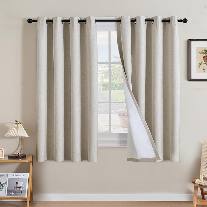 H.VERSAILTEX Linen Curtains 100% Blackout Curtains by HVERSAILTEX