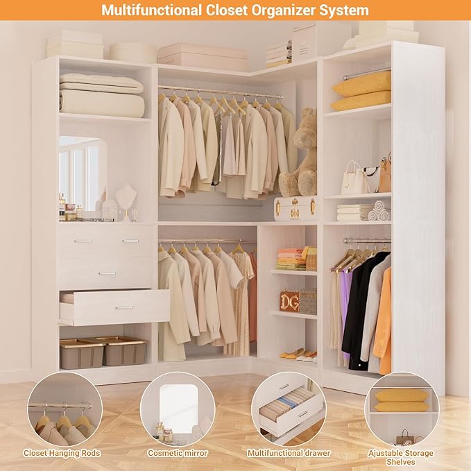 Unikito 86” Closet System, Large Corner Closets Organizer - Image 2