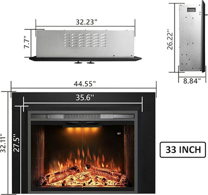 Velaychimny 44.5" W x 32" H Electric Fireplace Insert - Image 2