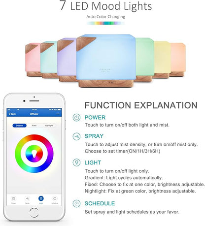 ASAKUKI Smart WiFi Essential Oil Aromatherapy Diffuser, Easy Connect - Image 3