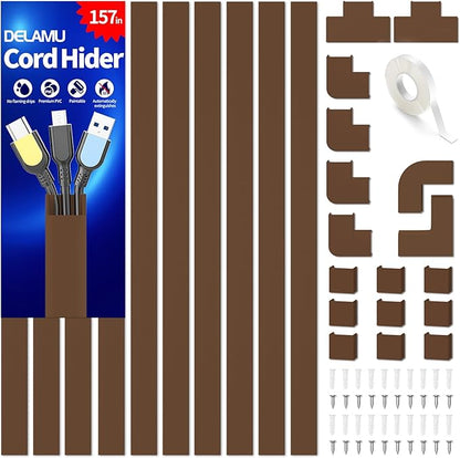 Wire Hider, 157in Delamu Cord Hider Wall, Paintable Wire Covers by DELAMU