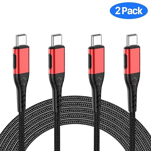 Durcord 2Pack 10ft USB C to USB C Cable, 100W Fast Charging, Compatible - Image 2