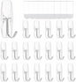 Medium Clear Wall Hooks, 18 Hooks+24 Removable Strips, Wire Hooks by MOVELYST