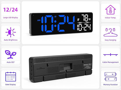 Large LED Digital Wall Clock - Image 2