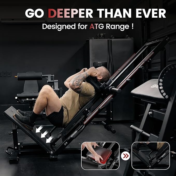 GMWD Leg Press Hack Squat Machine Combo, Leg Exercise Machine - Image 3