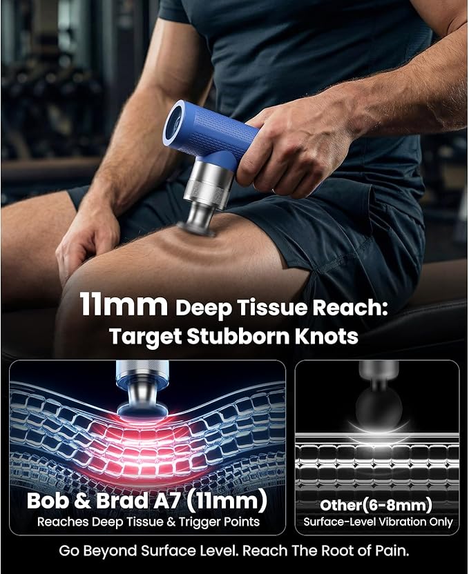 BOB AND BRAD A7 Deep Tissue Massage Gun FSA-HSA Eligible, 11mm Amplitude - Image 2