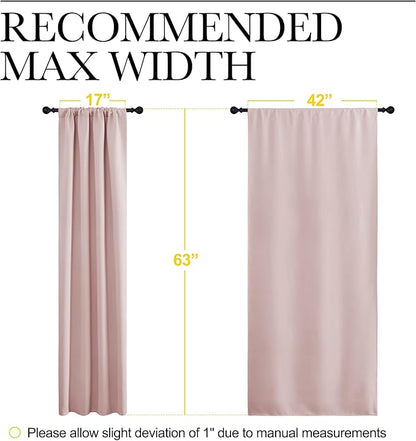 NICETOWN Blackout Curtains for Living Room, Blush Pink, 2 Panels, 42 by 63 - Image 5