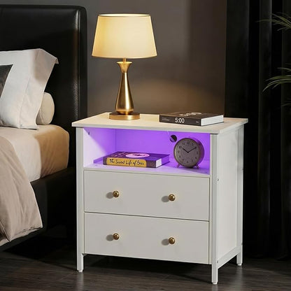Tykacna 27 Inch Wide Night Stand, Large Wood Night Stand - Image 8