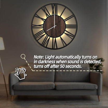 LEIKE Large Wall Clocks with Night Light Battery Operated, Silent Non Ticking - Image 5