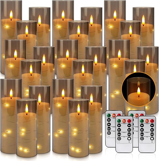 24 Pack Christmas Decoration Flickering Flameless Candles, Battery Operated - Image 8