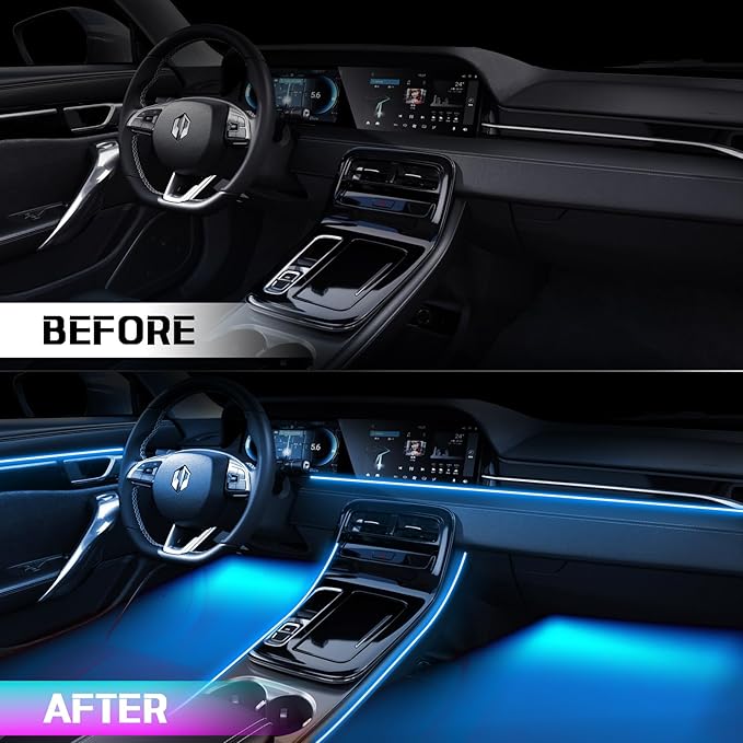 Acrylic Interior Car Lights, WEBUPAR Car Accessories 10 in 1 Car LED Strip - Image 5
