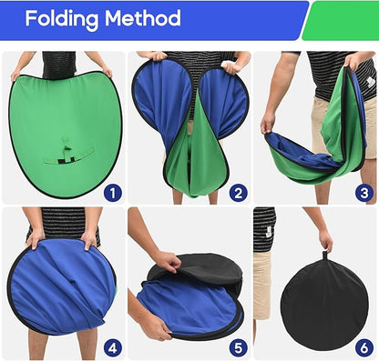 Portable Blue Green Screen Chair, 57 in Greenscreen Backdrop - Image 5