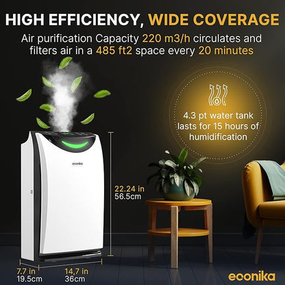 Econika Air Purifier and Humidifier Combo – HEPA Air Purifier - Image 4