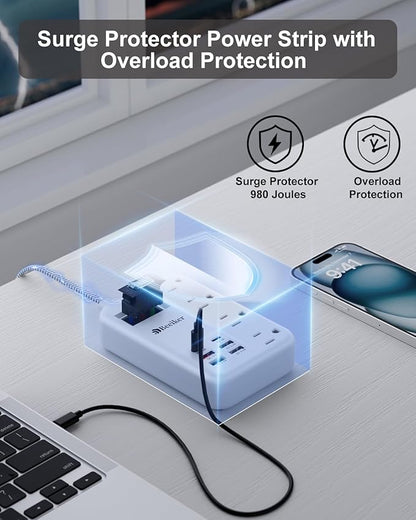 45W USB C Surge Protector Power Strip, Travel Power Strip - Image 5