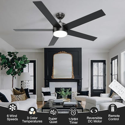 POCHFAN 60 Inch Black Ceiling Fans - Image 7
