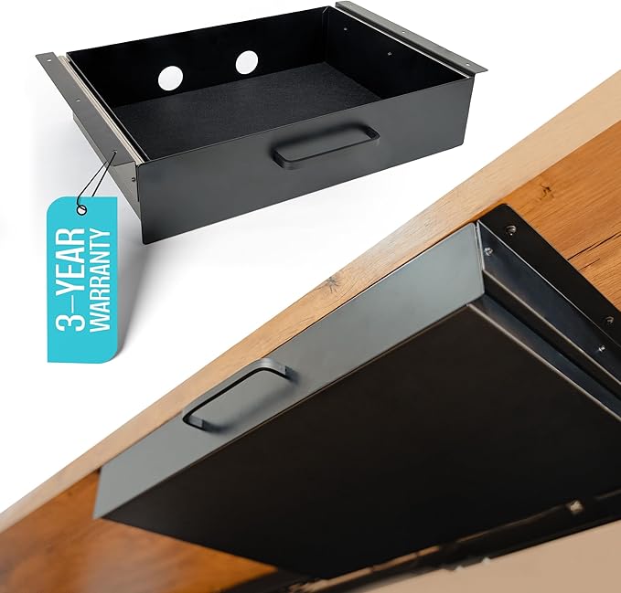 Storage Drawer - Carbon Steel Underdesk Drawer Slide Out, 17.7 x 12 x 4 in by COREMINDED
